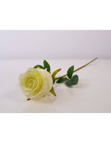 Изкуствена роза IRA Commerce - Височина 48 см, антик бяла