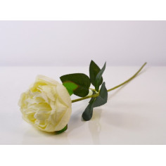 Изкуствена роза IRA Commerce - Височина 54 см, антик бяла