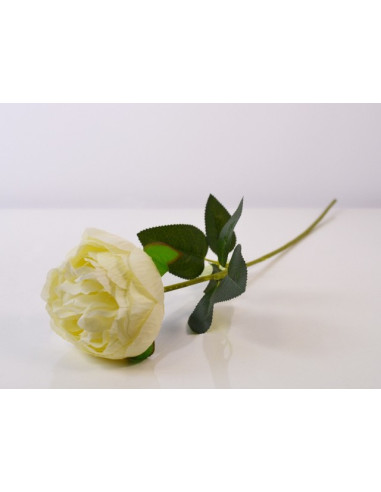 Изкуствена роза IRA Commerce - Височина 54 см, антик бяла