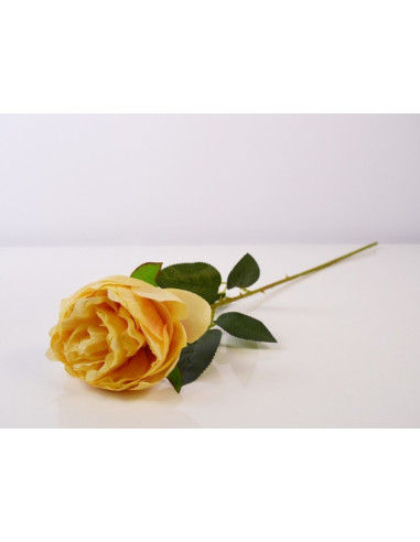 Изкуствена роза IRA Commerce - Височина 54 см, цвят крем