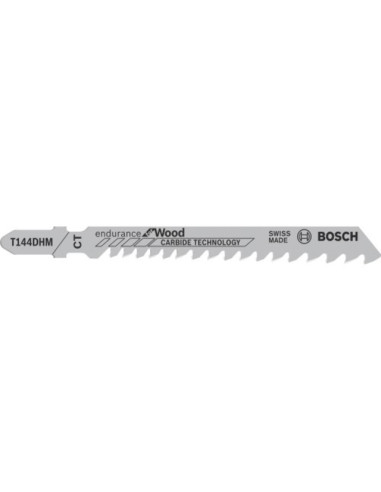 Нож за прободен трион Bosch T 144 DHM Endurance for Wood - Дължина 100 мм, стъпка на зъбите 4-5,2 мм, 3 броя