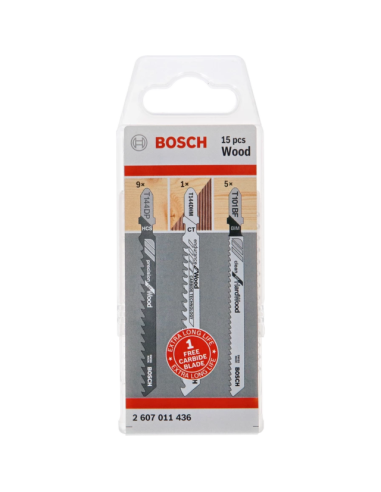 Комплект ножове за прободен трион Bosch Мultimaterial - 15 броя