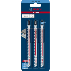 Комплект ножове за прободен трион Bosch Fiber Plaster T 341 HM - Дължина 132 мм, стъпка на зъбите 4,3 мм, 3 броя