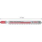 Комплект ножове за прободен трион Bosch Expert Composites Clean T 301 CHM - Дължина 117 мм, стъпка на зъбите 3,3 мм, 3 броя