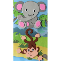 3D стикери Glorex Слон и маймунка - 2 броя