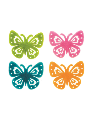 Пеперуди от филц Glorex - ДхШ 3,3х3 см, 12 броя