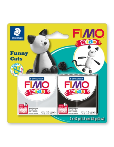 Глина Staedtler Fimo Kids Funny Cats - 2x42 г