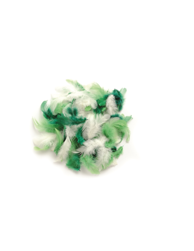 Декоративни пера Glorex - 10 г, зелен микс