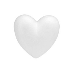 Декоратовно сърце Glorex - ДхШхВ 11х12х5 см, бяло