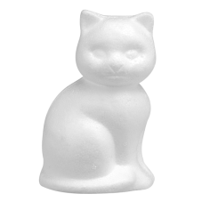 Декоративна котка Glorex - ДхШхВ 14х9х8 см, бяла