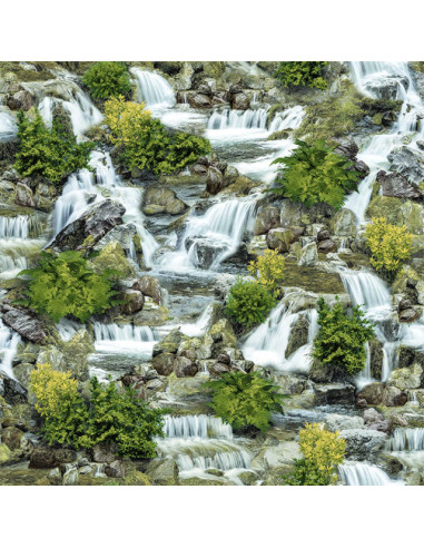 Хартиен тапет Waterfalls - 10х0,53 м, зелен