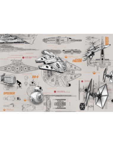 Фототапет Star Wars - Blueprints - 8 части, 368x254 см