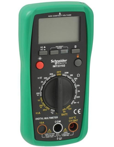 Дигитален мултиметър Schneider Electic - 20 mA-10 A AC/DC, AC/DC 0,2-300 V и 200 Ω-20 MΩ категория III до 300 V
