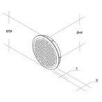 Вентилационна решетка за мебели Air Circle - Ø50 мм, кафява, 4 броя