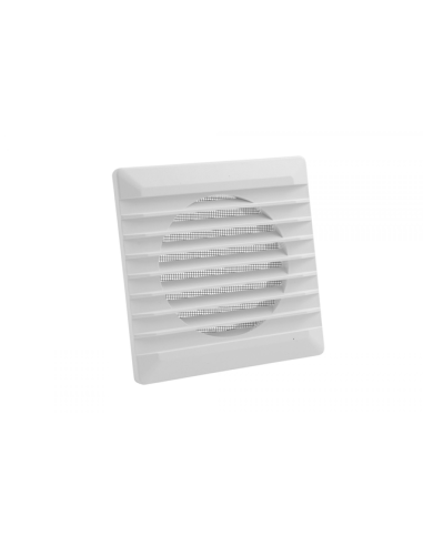 Вентилационна решетка Marley - ДхШ 140х140 мм, отвор Ø100 мм, PVC-U, бяла, с мрежа