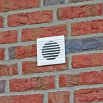 Вентилационна решетка с клапа Marley - ДхШ 140х140 мм, Ø100, бяла