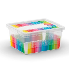 Пластмасова кутия за съхранение XXS Colours Arty - 19,5x16,5x9,5 см, 2 л, с капак