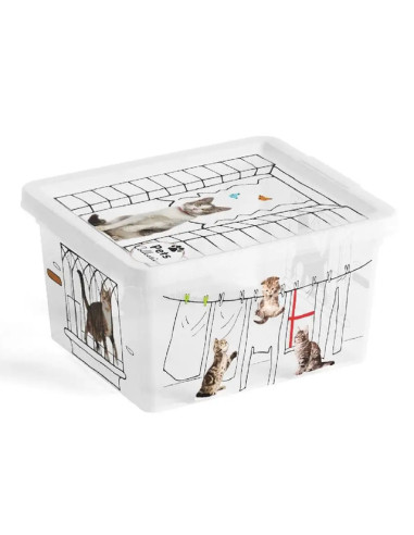 Пластмасова кутия за съхранение XXS Pets Collection - 19,5x16,5x9,5 см, 2 л, с капак