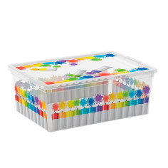 Пластмасова кутия за съхранение S Colours Arty - 37x26x14 см, 11 л, с капак