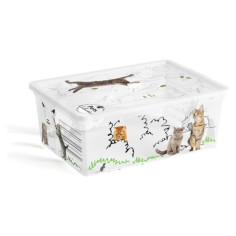 Пластмасова кутия за съхранение S Pets Collection - 37x26x14 см, 11 л, с капак