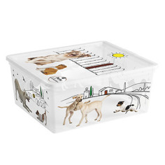 Пластмасова кутия за съхранение M Pets Collection - 40x34x17 см, 18 л, с капак