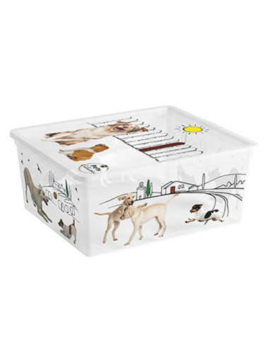 Пластмасова кутия за съхранение M Pets Collection - 40x34x17 см, 18 л, с капак