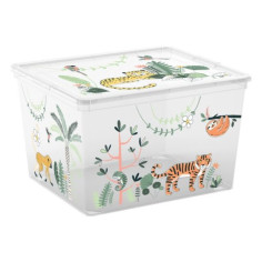Пластмасова кутия за съхранение L Pets Tropical - 40x34x25 см, 27 л, с капак