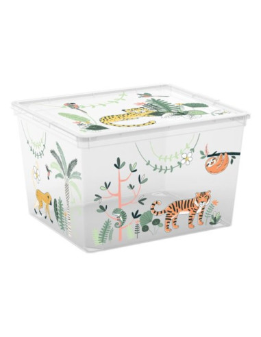 Пластмасова кутия за съхранение L Pets Tropical - 40x34x25 см, 27 л, с капак
