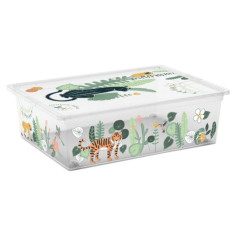 Пластмасова кутия за съхранение L Pets Tropical - 55x38,5x16,5 см, 27 л, с капак