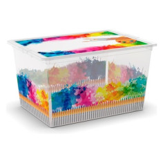Пластмасова кутия за съхранение XL Colours Arty - 55x38,5x30,5 см, 50 л, с капак