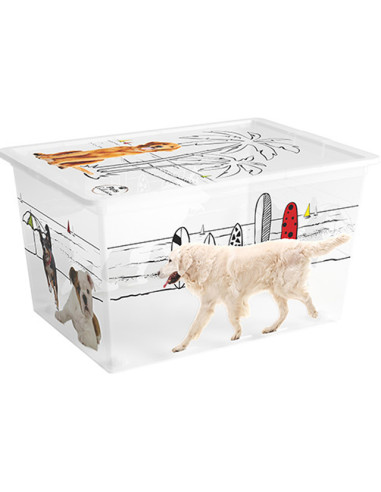 Пластмасова кутия за съхранение XL Pets Collection - 55x38,5x30,5 см, 50 л, с капак