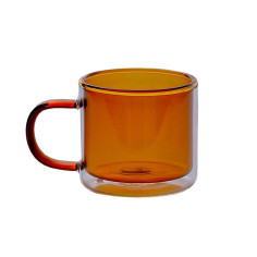 Цветна двустенна стъклена чаша “LUXOR“ - 300 мл. - оранж - FAUBOURG
