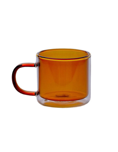 Цветна двустенна стъклена чаша “LUXOR“ - 300 мл. - оранж - FAUBOURG