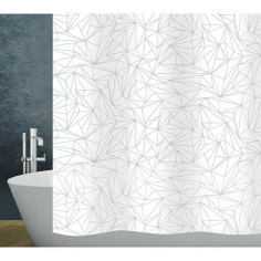 Завеса за баня Diaqua Prisma - 180x200 см, сиво-бяла