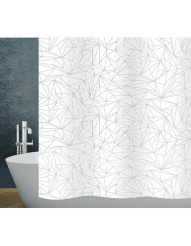 Завеса за баня Diaqua Prisma - 180x200 см, сиво-бяла