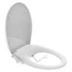 Седалка за тоалетна с биде Bemis Pure Clean - Биде без ток, автоматично спускане, бяла