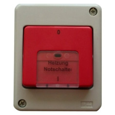 Двуполюсен ключ за външен монтаж Voltomat Fluid - 10 A, IP44, сив, червен