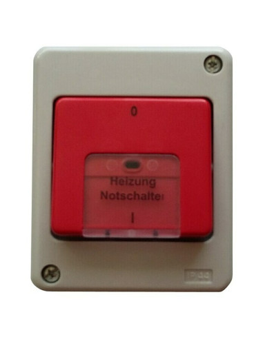Двуполюсен ключ за външен монтаж Voltomat Fluid - 10 A, IP44, сив, червен