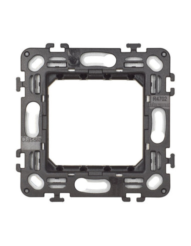 Монтажна рамка Bticino Classia R4702 - 2М/1G, 75х75 мм, двумодулна, немски стандарт