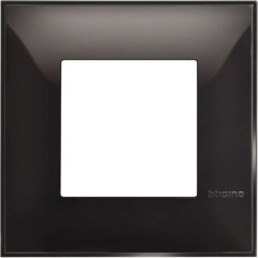 Декоративна рамка Bticino Classia R4802BC - 86х86 мм, двумодулна, черен гланц, немски стандарт