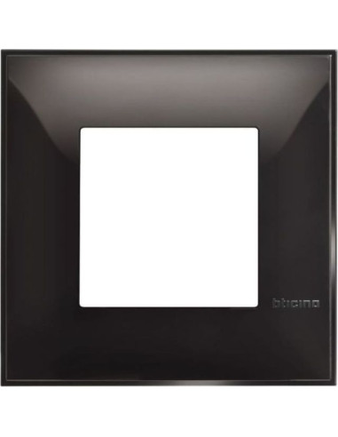 Декоративна рамка Bticino Classia R4802BC - 86х86 мм, двумодулна, черен гланц, немски стандарт