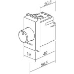 Ротационен димер TEM EM13PW-B - 0-60 W, 250 V, бял, едномодулен, италиански стандарт