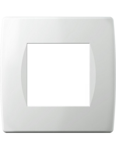 Декоративна рамка TEM Soft OS20PW-U - 165х95 мм, двумодулна, бяла, италиански стандарт
