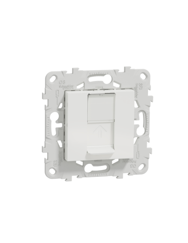 Компютърна розетка с монтажна рамка Schneider Electric Unica - RJ45 CAT.5е, UTP, 2 модула, RAL 9003 бяла