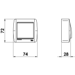 Девиаторен ключ Solera - 74х72х28 мм, 10 A, 250 V, IP20, бял, за открит монтаж