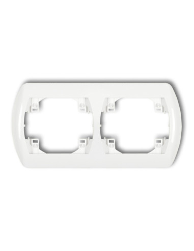 Двойна рамка за контакти и ключове Karlik Trend RH-2 - ШхВ 151х88,2 мм, бяла