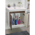 Шкаф с умивалник Касерта - ДхШхВ 45х60х60 см, PVC, цвят коняк, 2 врати