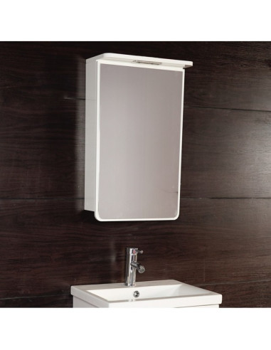 Огледален шкаф с LED осветление Inter Ceramic ICMC 1050-65 - ДхШхВ 12х50х65 см, PVC, бял, 1 огледална врата