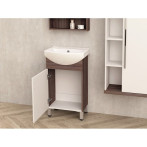 Шкаф с умивалник Inter Ceramic Ария - ДхШхВ 40х50х85 см, PVC, бял с дървесни декорации, 1 врата
