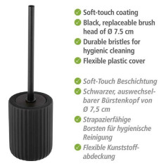 Imagén: Комплект четка за тоалетна Belluno - Керамика и неръждаема стомана, черен